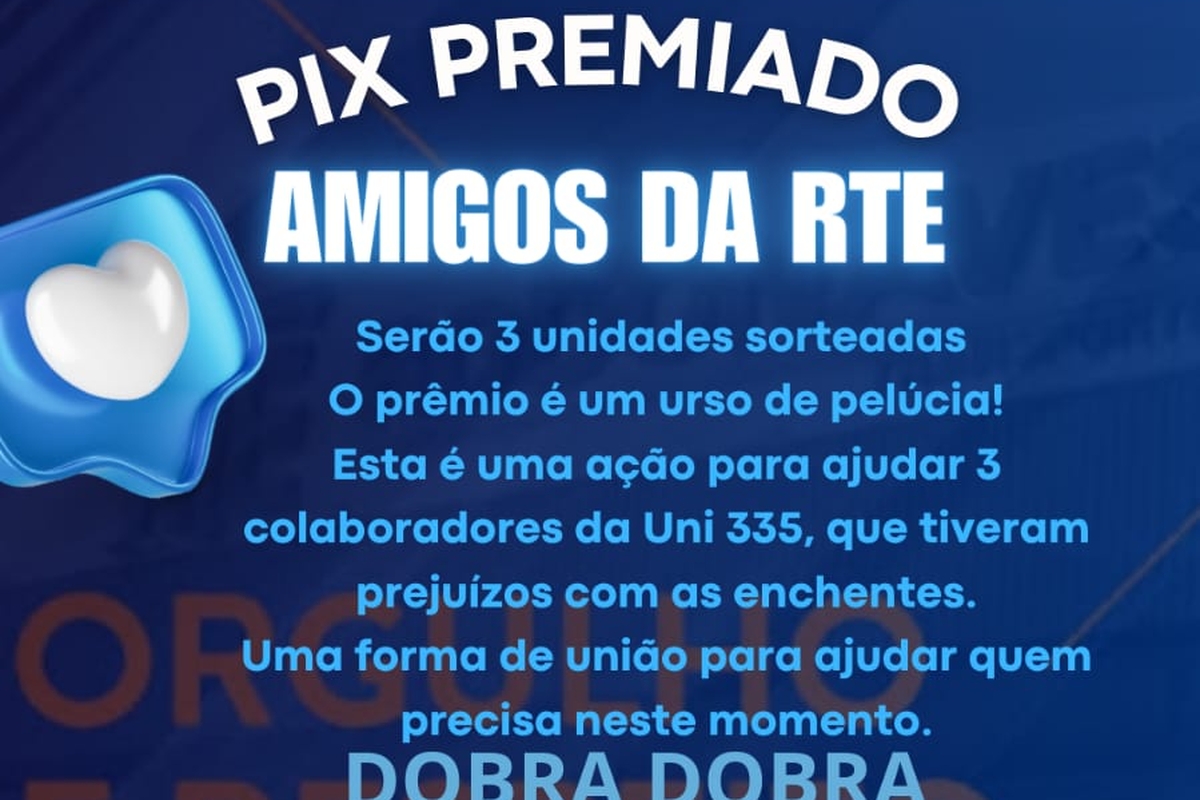 PIX PREMIADO -AMIGOS DA RTE 2 vem você fazer parte dessa rede do bem e ajudar quem precisa! - [COPY]