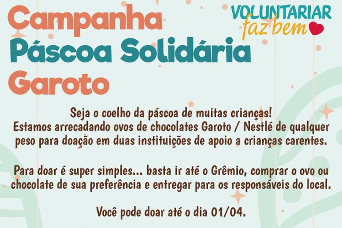 Campanha Páscoa Solidaria - Vila Velha