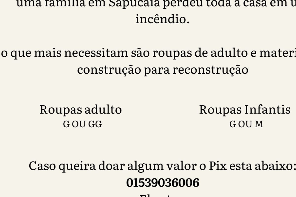 Apoio reconstrução família