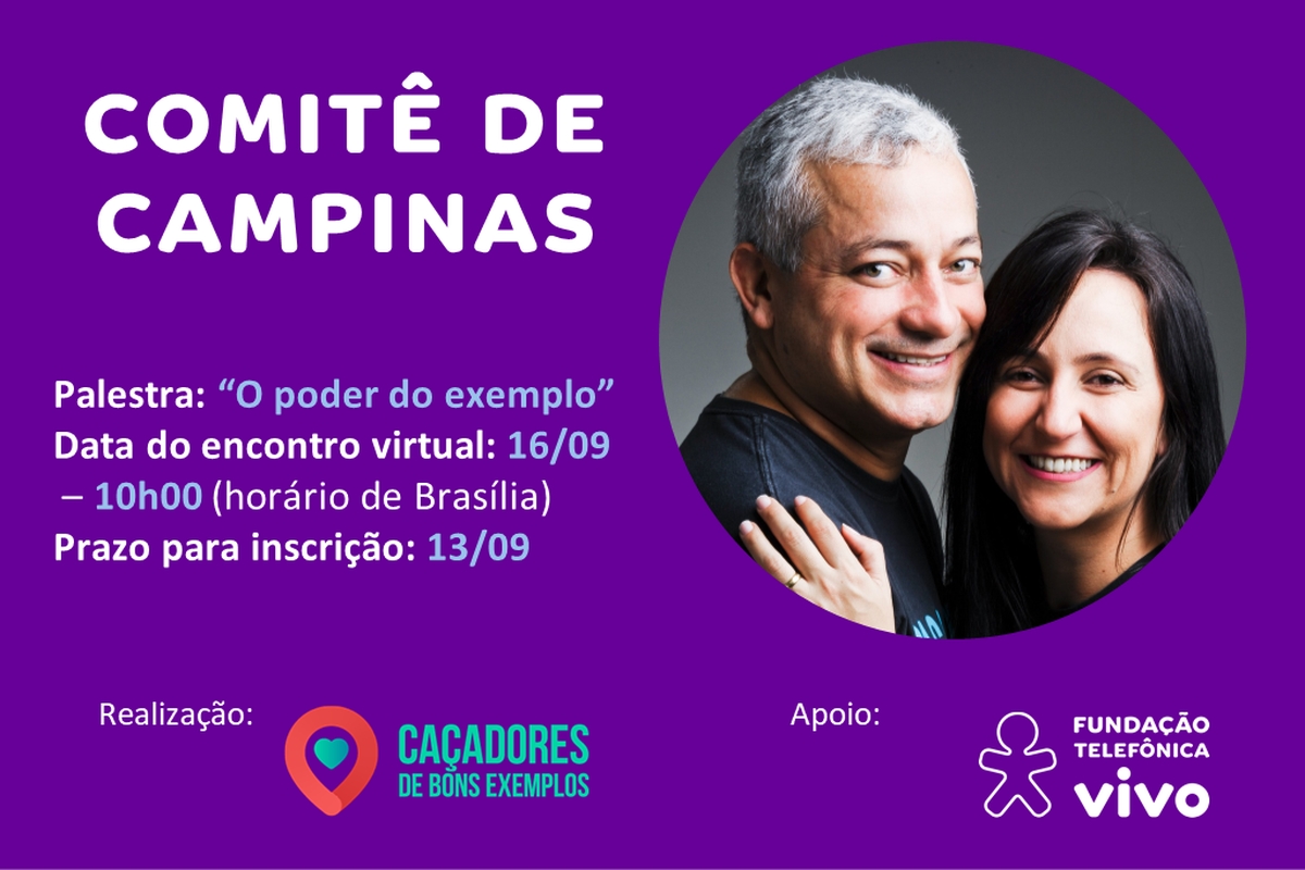 SP - Encontro virtual com Caçadores de Bons Exemplos - Campinas - 16/09 às 10h00 (horário de Brasília)