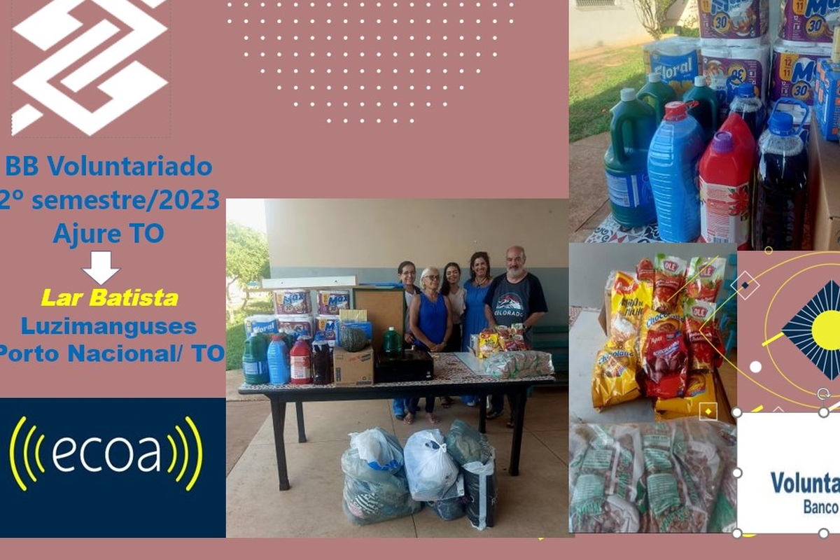 Doações de material de higiene e alimentos  para o abrigo "Lar Batista"