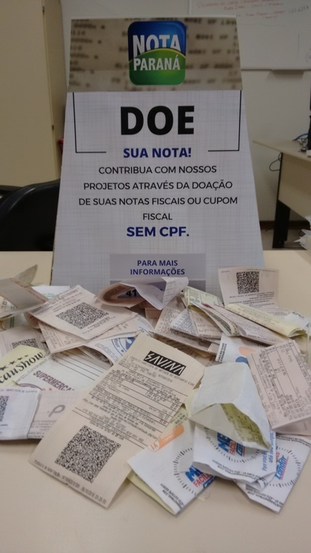 Campanha DOAR FAZ BEM - Arrecadação de Notas Fiscais sem CPF - CISA Leste