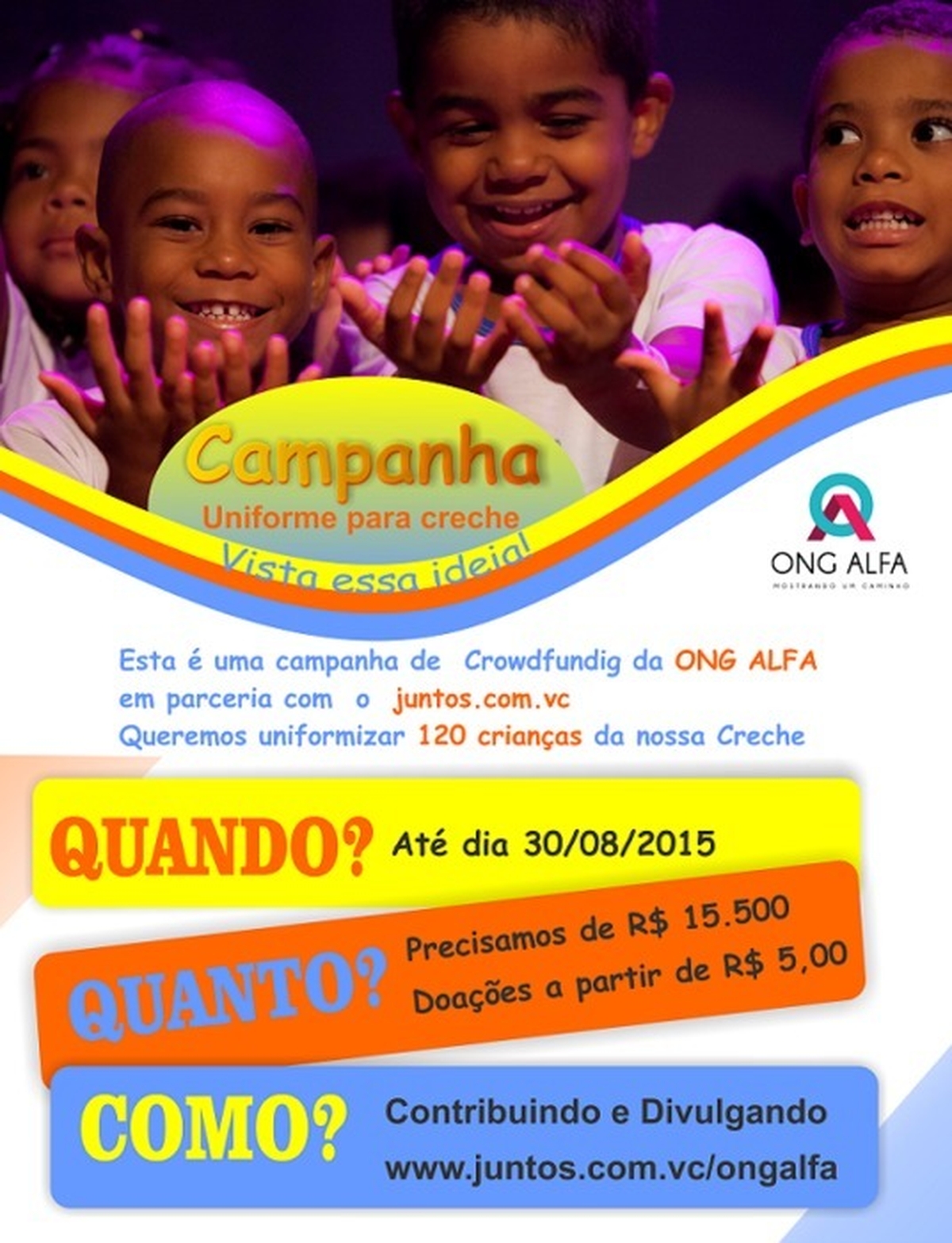 ONG Alfa - Campanha Uniformes da Creche Pequeno Rebanho