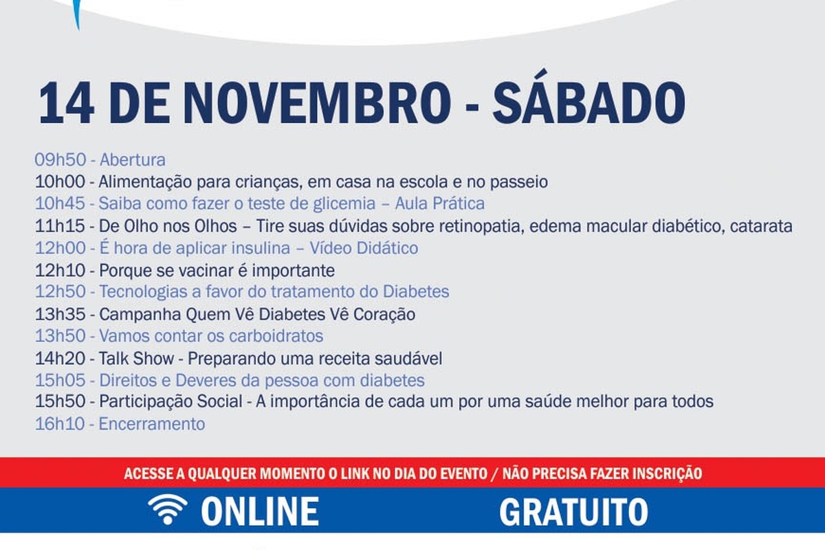 14 de novembro: ADJ Diabetes Brasil promove evento online 