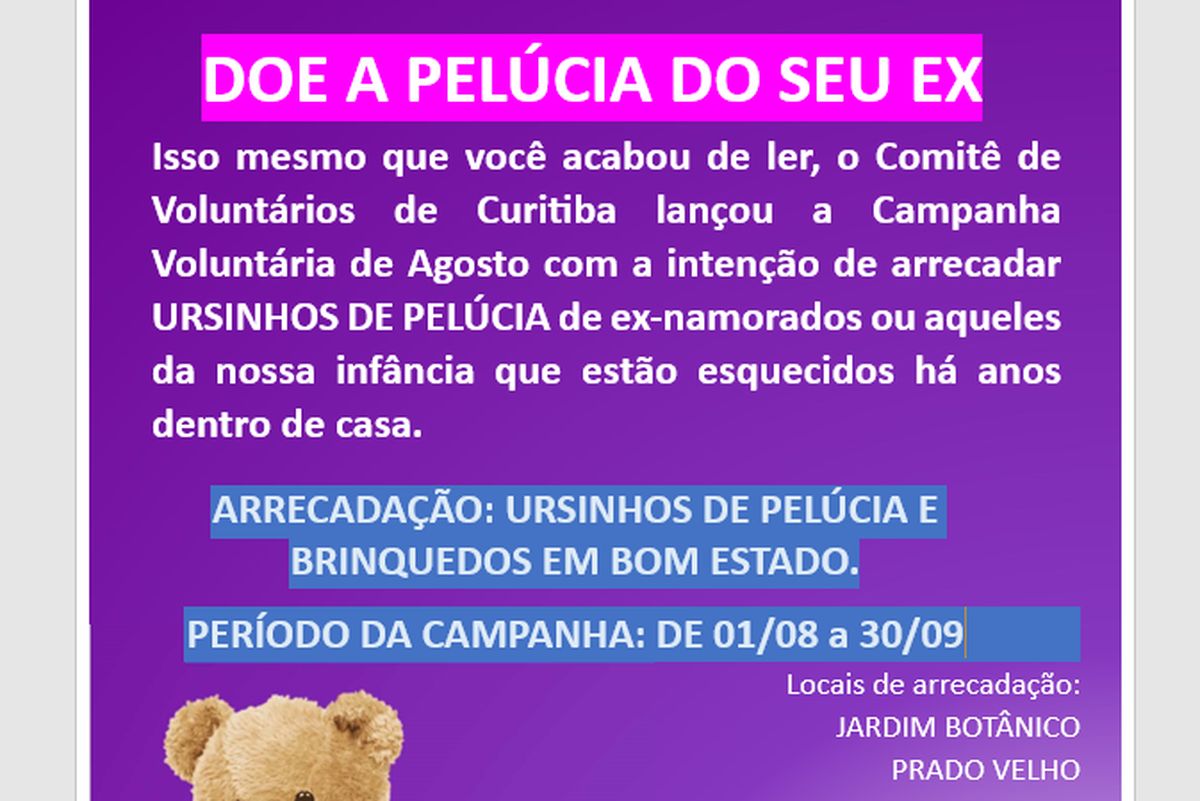 PR - DOE A PELÚCIA DO SEU EX