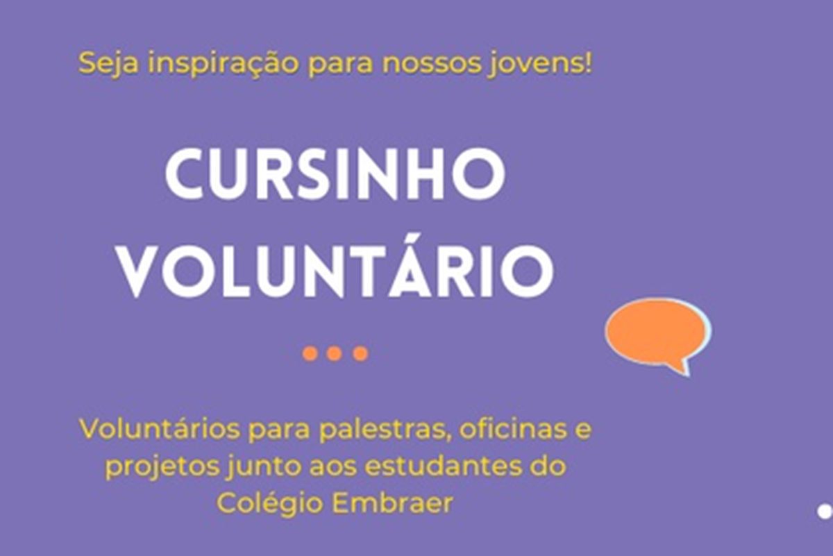 *Cursinho Voluntário preparatório para a prova de seleção dos Colégios Embraer.